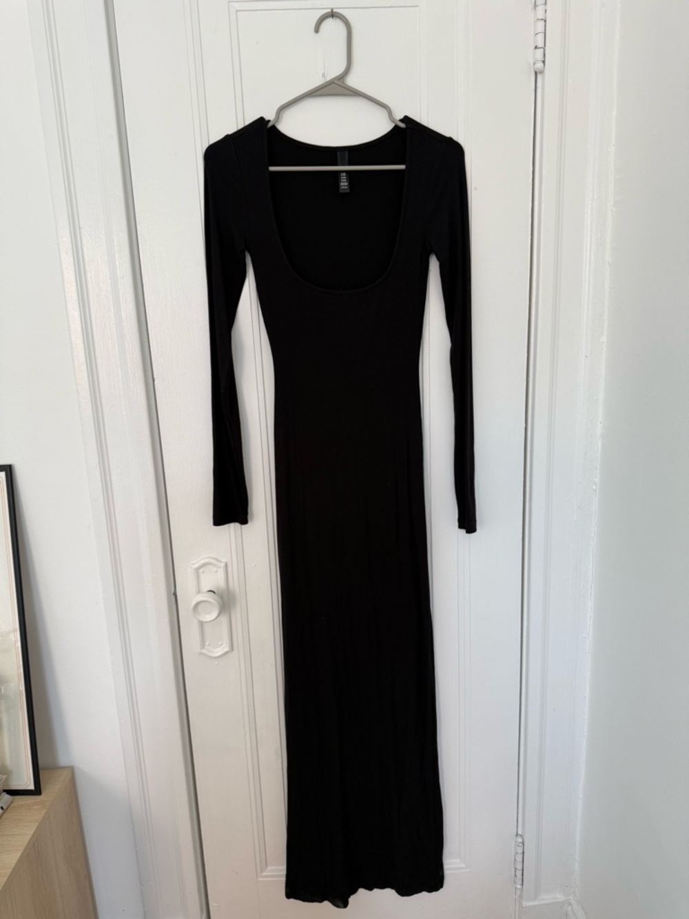 SKIMS Black Long Sleeve Long Slip Dress - Picture 2 of 2